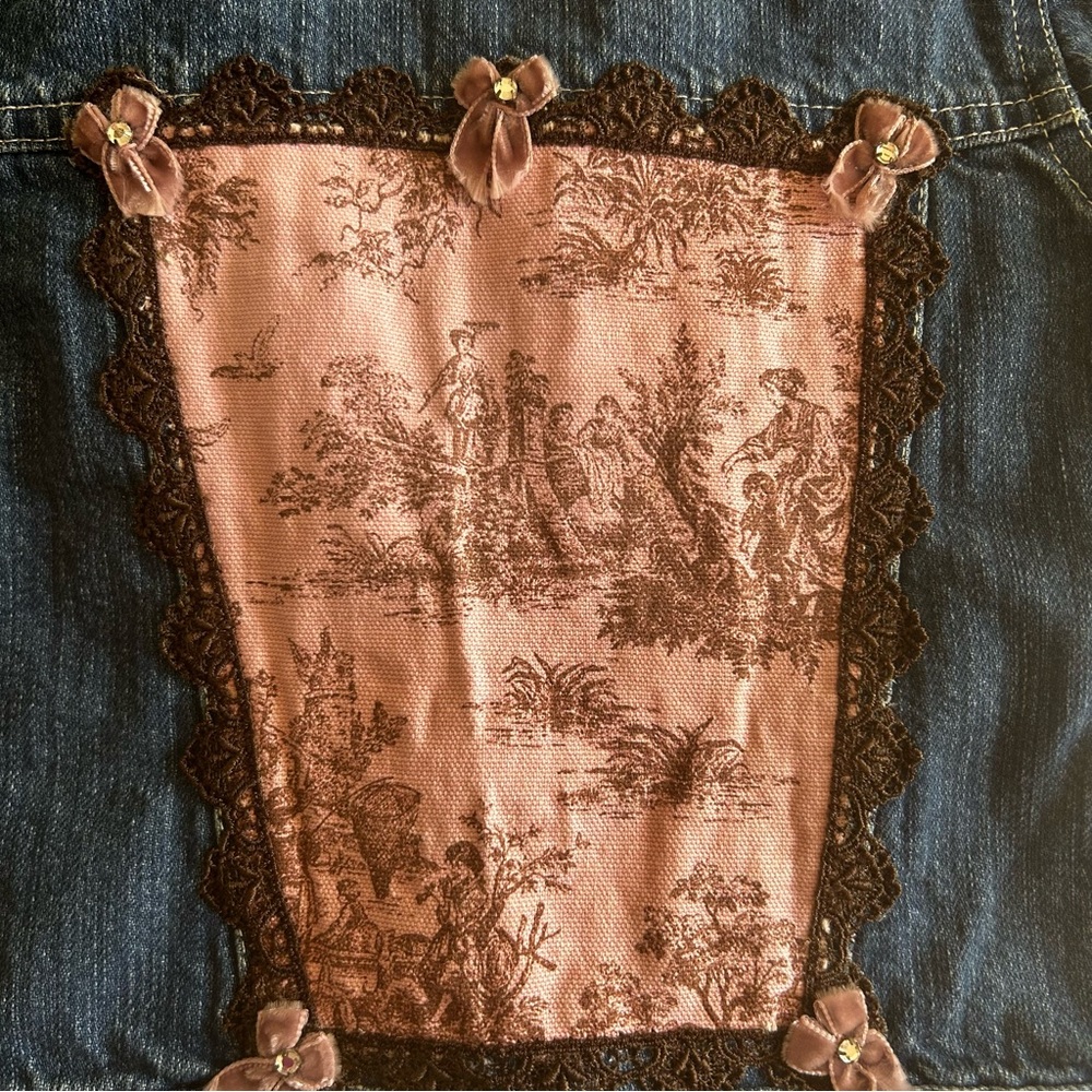 OSHKOSH jillybean Bebe baby girl blue denim patchwork jacket size 18 months - Picture 12 of 13